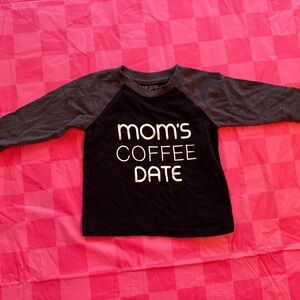 Okie Dokie Black and Gray Long Sleeve Tee - "Mom's Coffee Date"